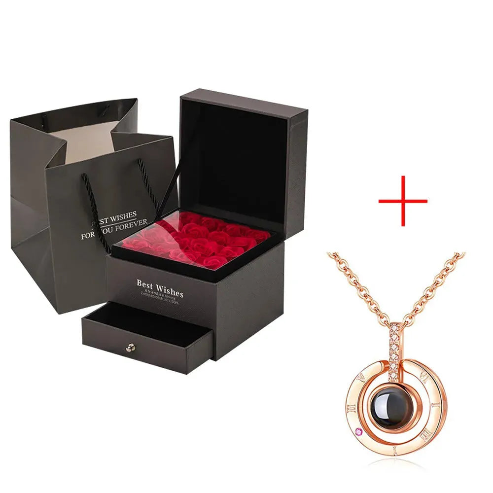 Coffret Cadeau Collier Rose, Cadeau Parfait Pour La Saint-Valentin - Bellarte Enchanté Coffret Cadeau Collier Rose, Cadeau Parfait Pour La Saint-Valentin